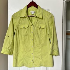 Christopher & Banks | Green button down shirt - M